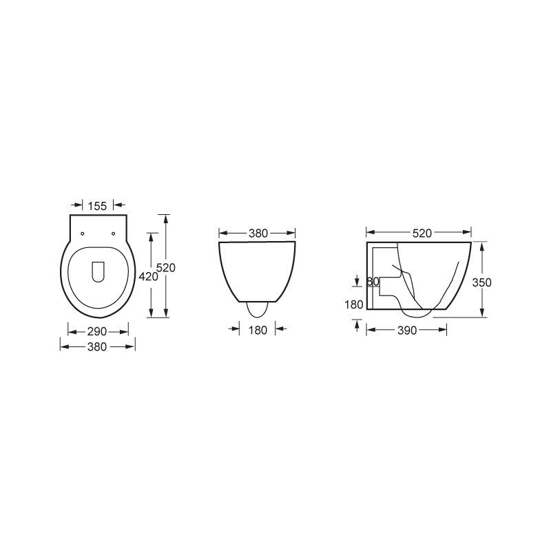 Popularny projekt łazienki Toaleta wisząca - WH901