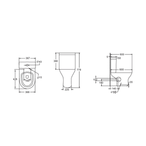 Ceramiczne wyroby sanitarne w łazience Dwuczęściowa toaleta WC - SD302